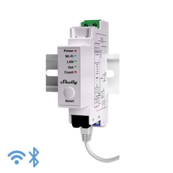 Compteur d'énergie - Shelly - Pro EM 50A - Bluetooth - Wi-Fi - Monophasé sur rail DIN