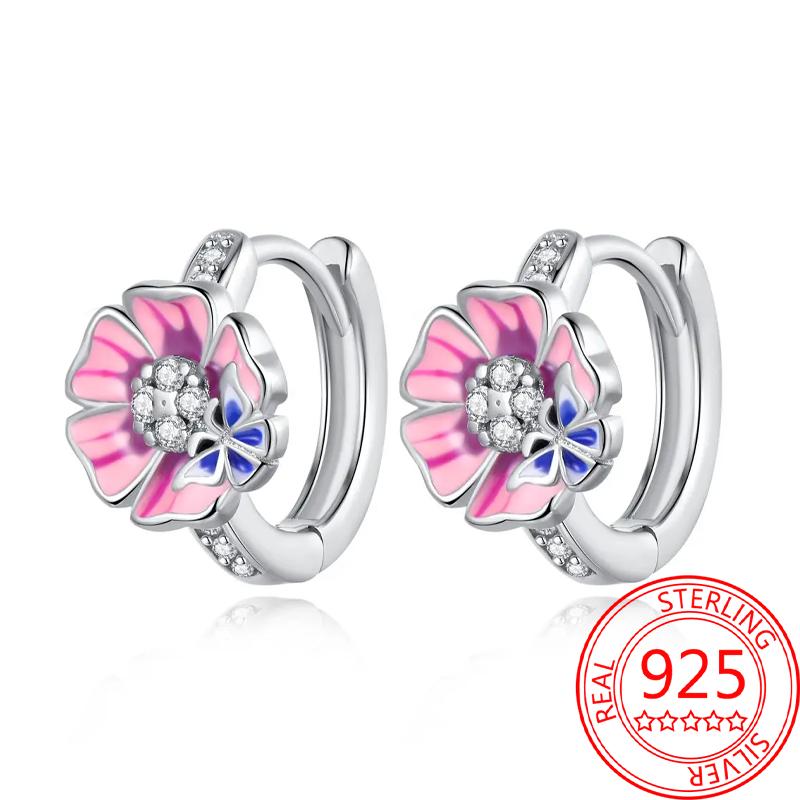 Brincos de abelha para menina adorável amarelo preto dançando abelha feliz s925 brincos de argola presente de aniversário joias de prata