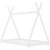 Kids Bed Frame White Solid Pine Wood 70 X 140 Cm