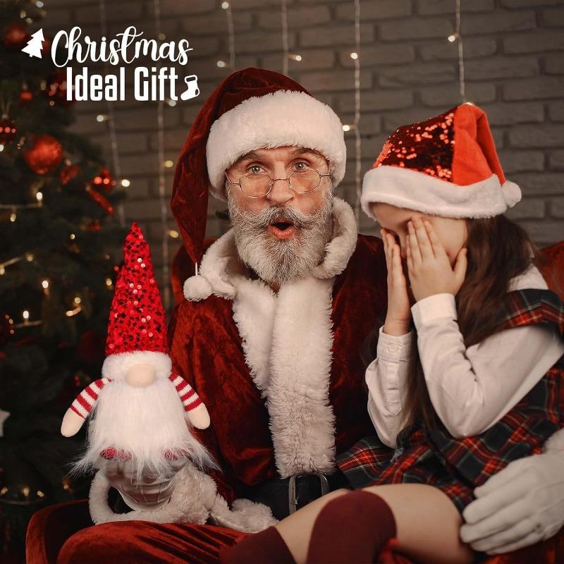 1~5 STÜCK 2025 Weihnachts-Puppe Elf Gestrickter Gnom mit LED-Nachtlicht Weihnachtsdekorationen für Zuhause Weihnachten Navidad Neujahr 2025 Geschenk