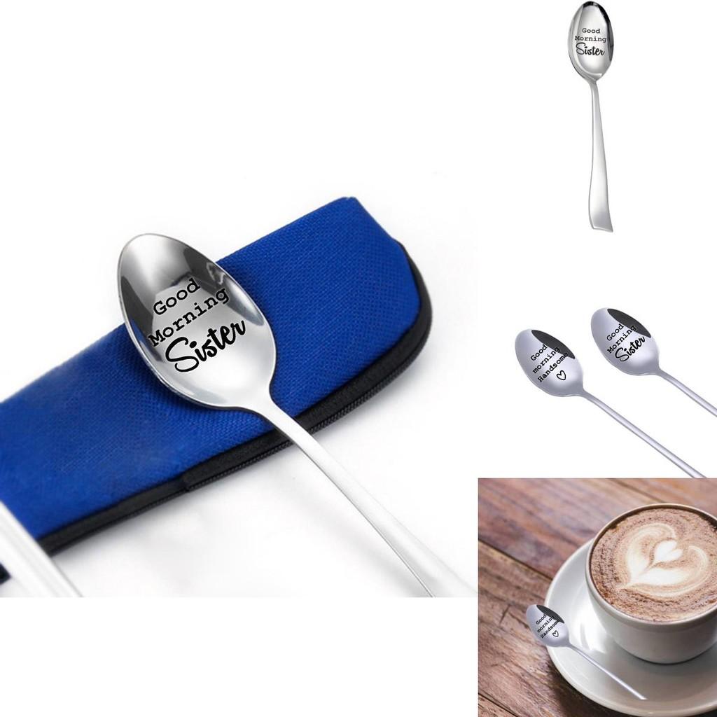 Elegant Stainless Steel Ice Spoon For Couples And Friends With Personalized Engraving Gift