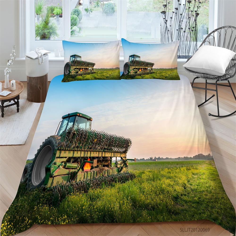 2023 New Style 3D Printing Duvet Cover Highend Home Bedclothes Agricultural Vehicle King Size Bedding Soft Quilt Cover Luxury Bedding Sets