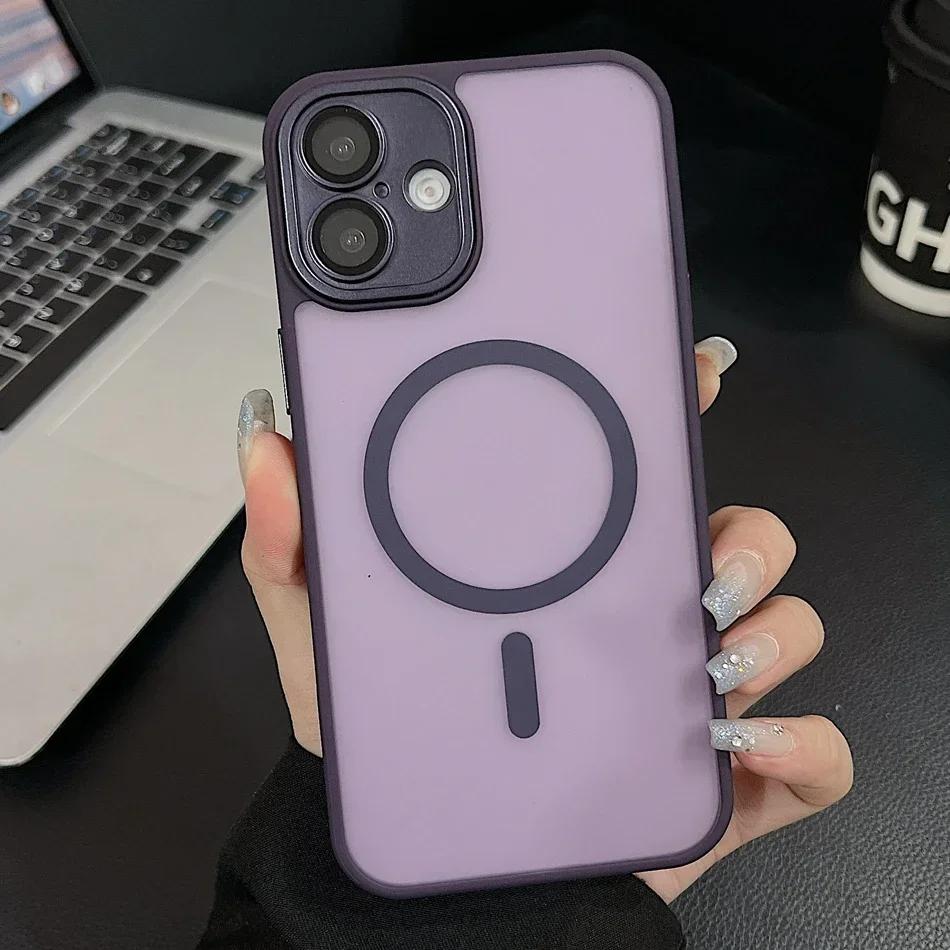 Desert Gold 16 Case for iPhone 16 13 15 14 Plus 11 12 Pro Max 15Pro 16Pro Max Magnetic Translucent Matte Camera Protector Cover