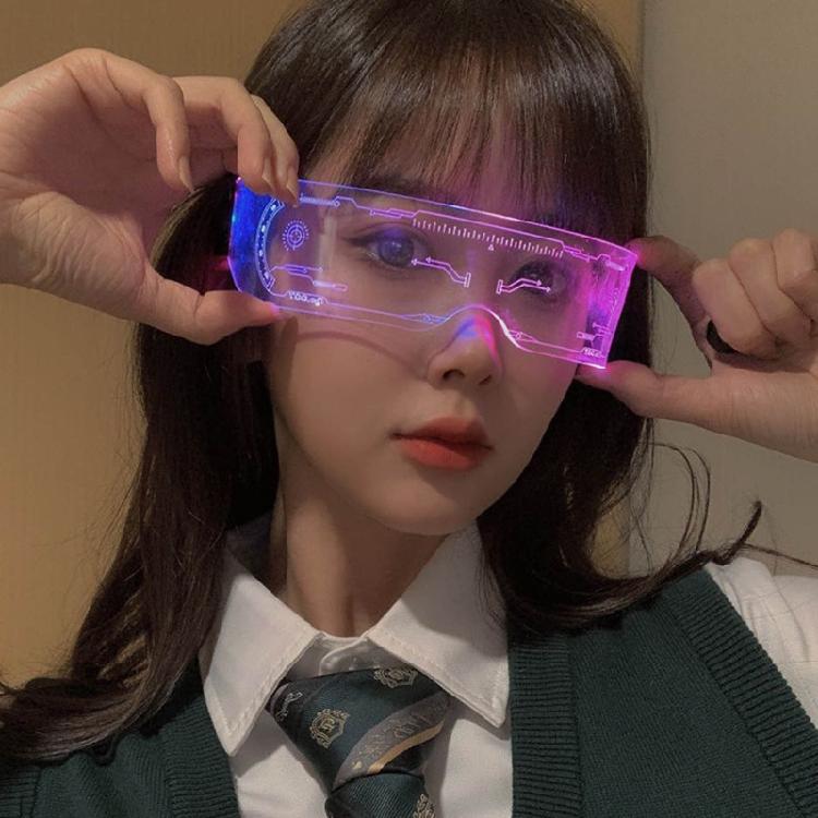 Chemion LED Visor Rave Glasses for Men Cosplay Festivals Halloween Bars Clubs