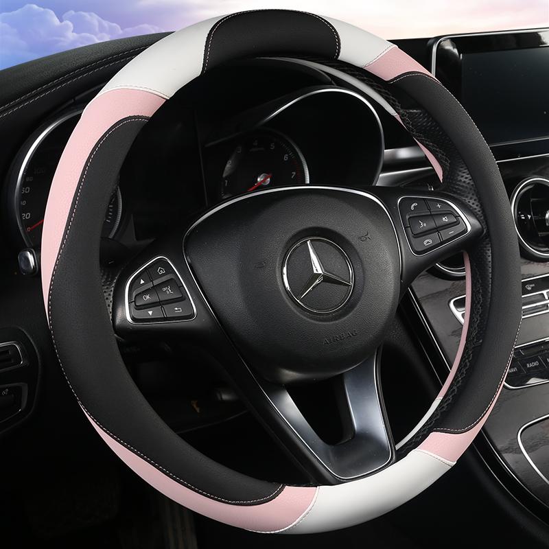 

Кожа PU Универсальная автомобильная крышка рулевого колеса 38CM Автомобильный стиль Спорт Авто Крышки рулевого колеса Противоскользящая автомобильная