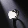  Stainless Steel Heart Pendant Couple Dating Ring Fashion Sweet Charm Finger Rings for Women Men Wedding Lover Jewelry