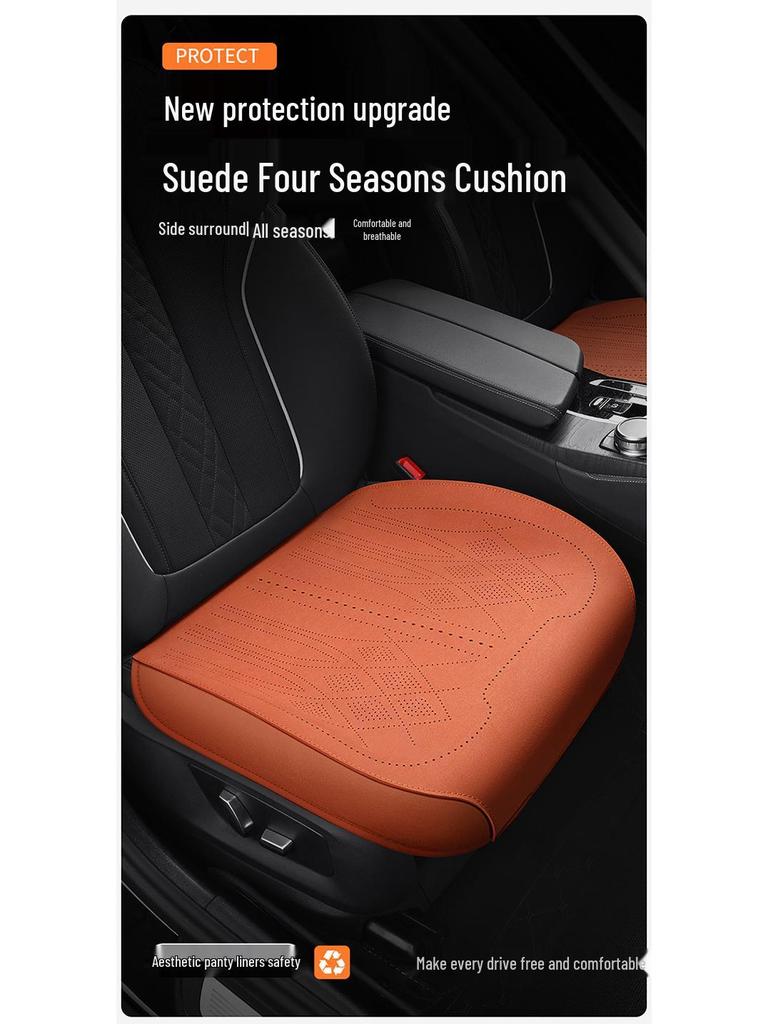 Universelles ultradünnes atmungsaktives Wildleder-Autositzkissen-Set für alle Jahreszeiten