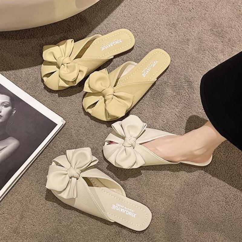 Summer Women's Suede Leather Flat Slippers Fashion Versatile Casual Sandals Home Light Mute Slides for Women Zapatillas De Mujer