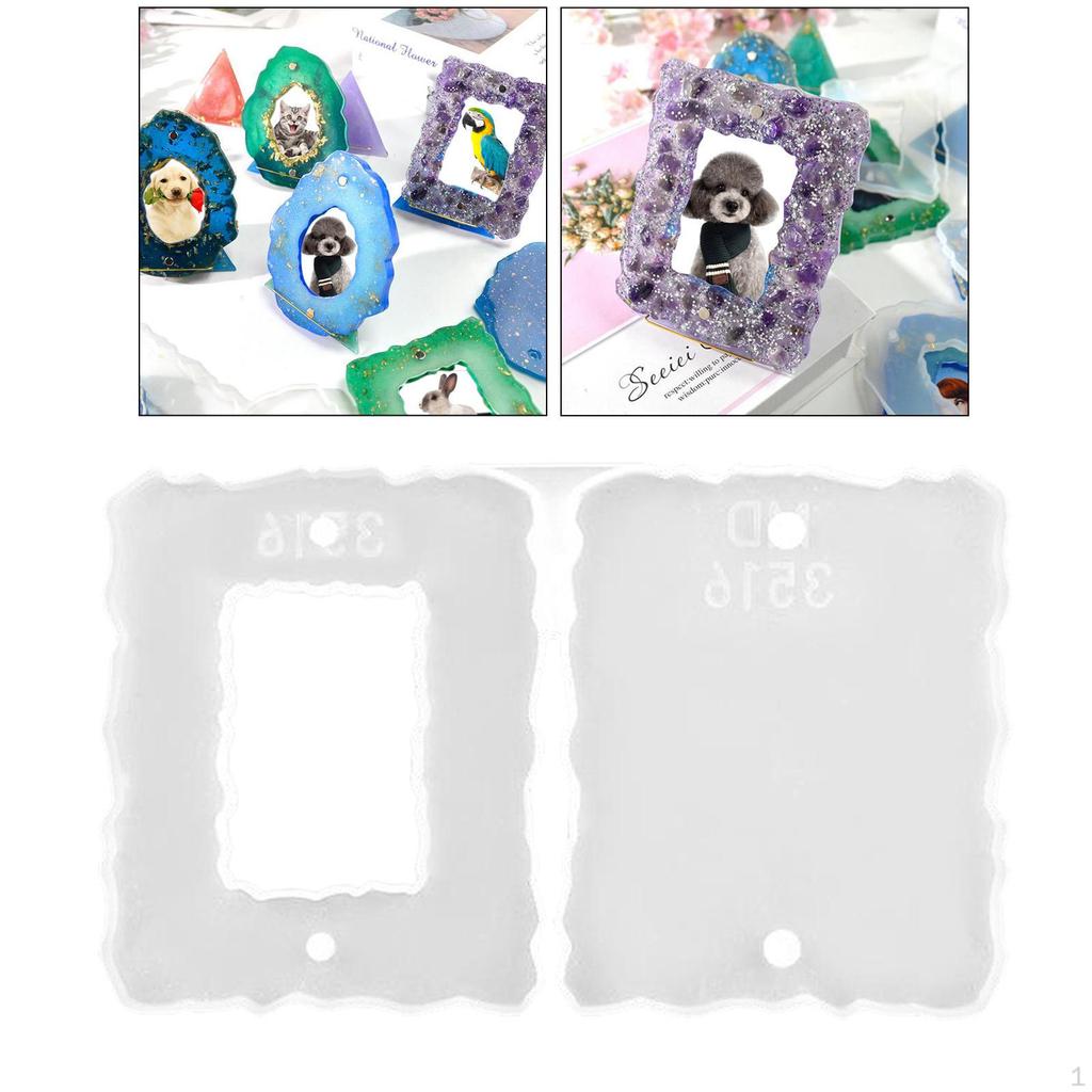 Epoxy Triangle Oval Square Photo Resin Casting for DIY Picture Crafts Decorations (Transparent)