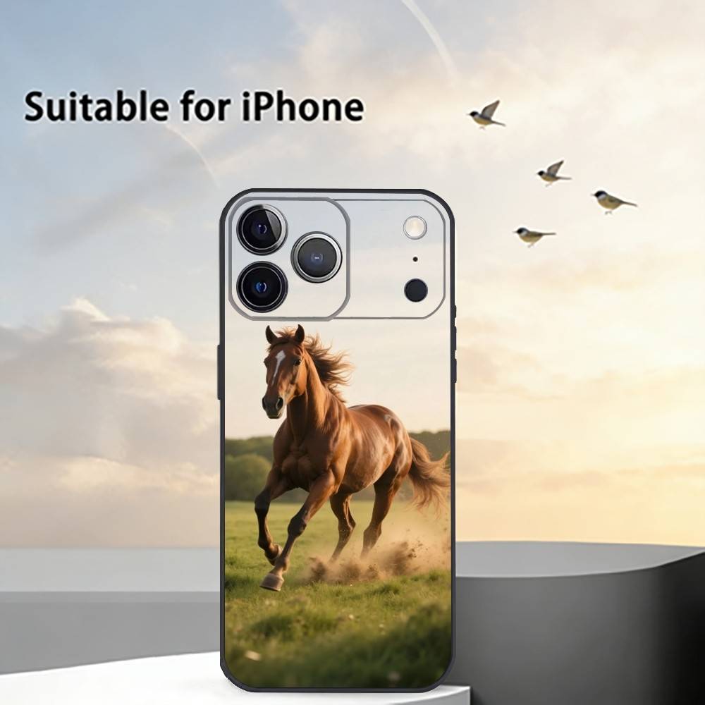 

Horse A-Animal Phone Case For iPhone 17, 16,15,14,13,12,11 Plus,Pro Max, Others Soft Black Cover iPhone16promax
