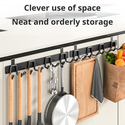 Wall Mounted Hanging Rack Storage Hook Rustproof Corrosion Resistant Strong Load-bearing Easy To Install Kitchen Utensil Rack Tableware Hanger