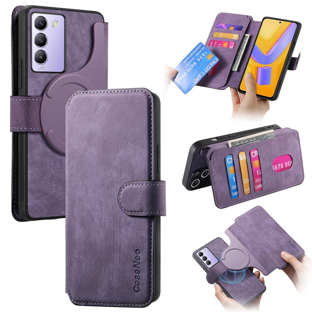 For Vivo V40 SE 5G Magnetic Case CASENEO Detachable Leather Phone Wallet Cover