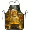 1pc Fun Cat Print Kitchen Apron | Durable and Easy To Clean, Adjustable Waistband, Polyester Material, Suitable for Kitchen Cooking, Gardening, Orchar