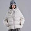 Womens Short Puffer Jacket With Hood 2026 Winter Warm White Duck Down Fill Loose Fit Petite