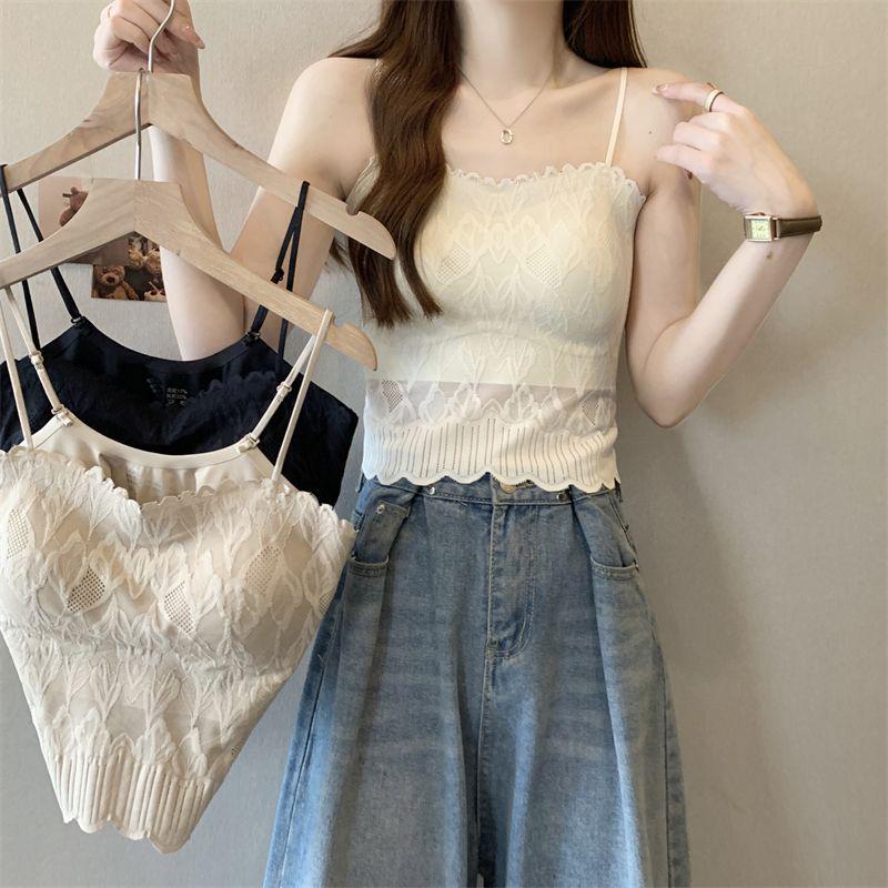 Women's Lace Camisole with Chest Pads: Beautiful Back, Bandeau, Lingerie, Outerwear, Sexy Summer Top