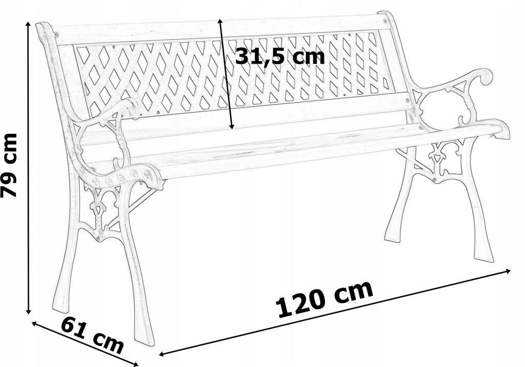 Cast Iron Garden Bench Karo