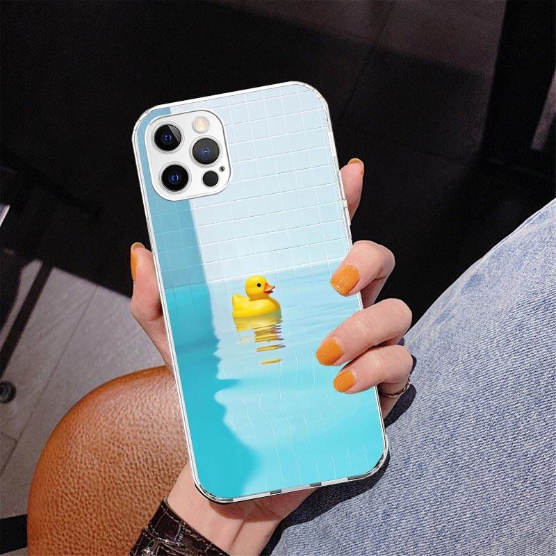Rubber Ducks Swimming Pool Phone Case For iPhone 13 12 Mini 11 Pro Max XS XR X SE 7 8 Plus 5S 5 6S 6 Gift Print Cover Fundas
