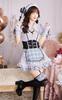 Malymoon Maid Dress Set Gothic Waitress and 9962 6-Piece (Light Gray) - Costume, Black, Gray, Purple,