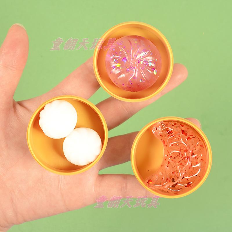 Mini Dumplings Squishy Steamer Bun Squeezable Toys Set Soft Stress Relief Crystal Squishy Fidget Sensory Toy Party Favors Gift