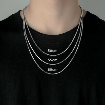 Collana alla moda da uomo e da donna in acciaio al titanio a catena clavicolare a osso di serpente