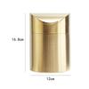 Gold Desktop Trash Can - 304 Stainless Steel Mini Bin with Lid, Light Luxury Storage Basket