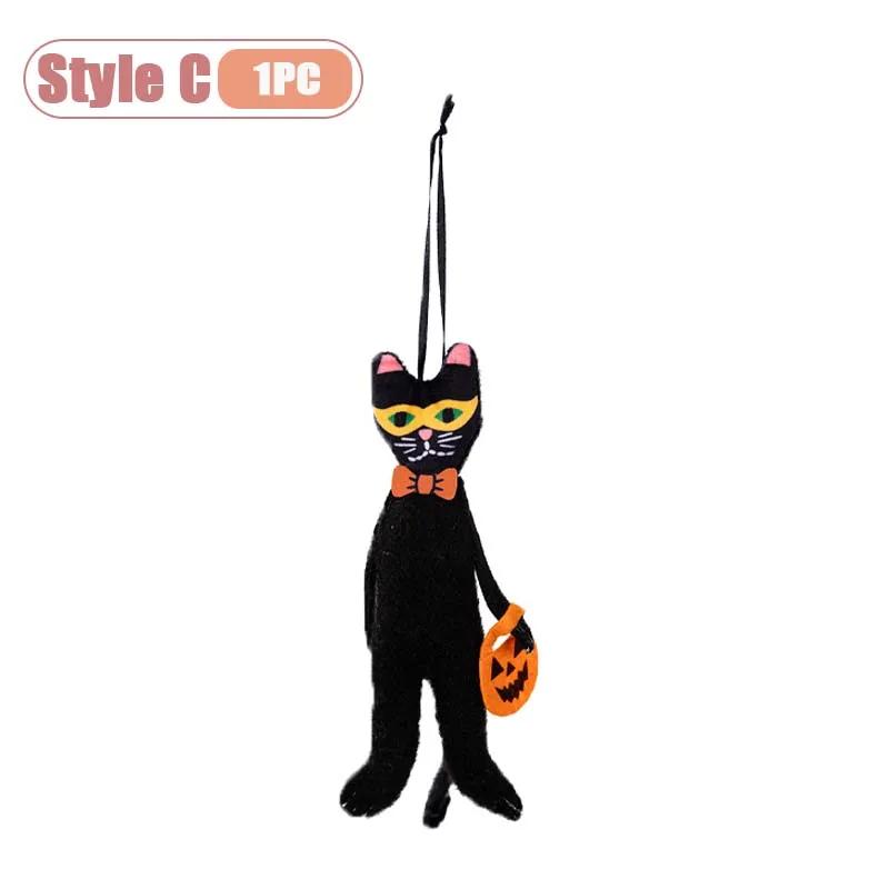 1-10PCS Halloween Hanging Decor Set Pumpkin Ghost Black Cat Skeleton Design for Home Wall Indoor Party Holiday Festival Decor