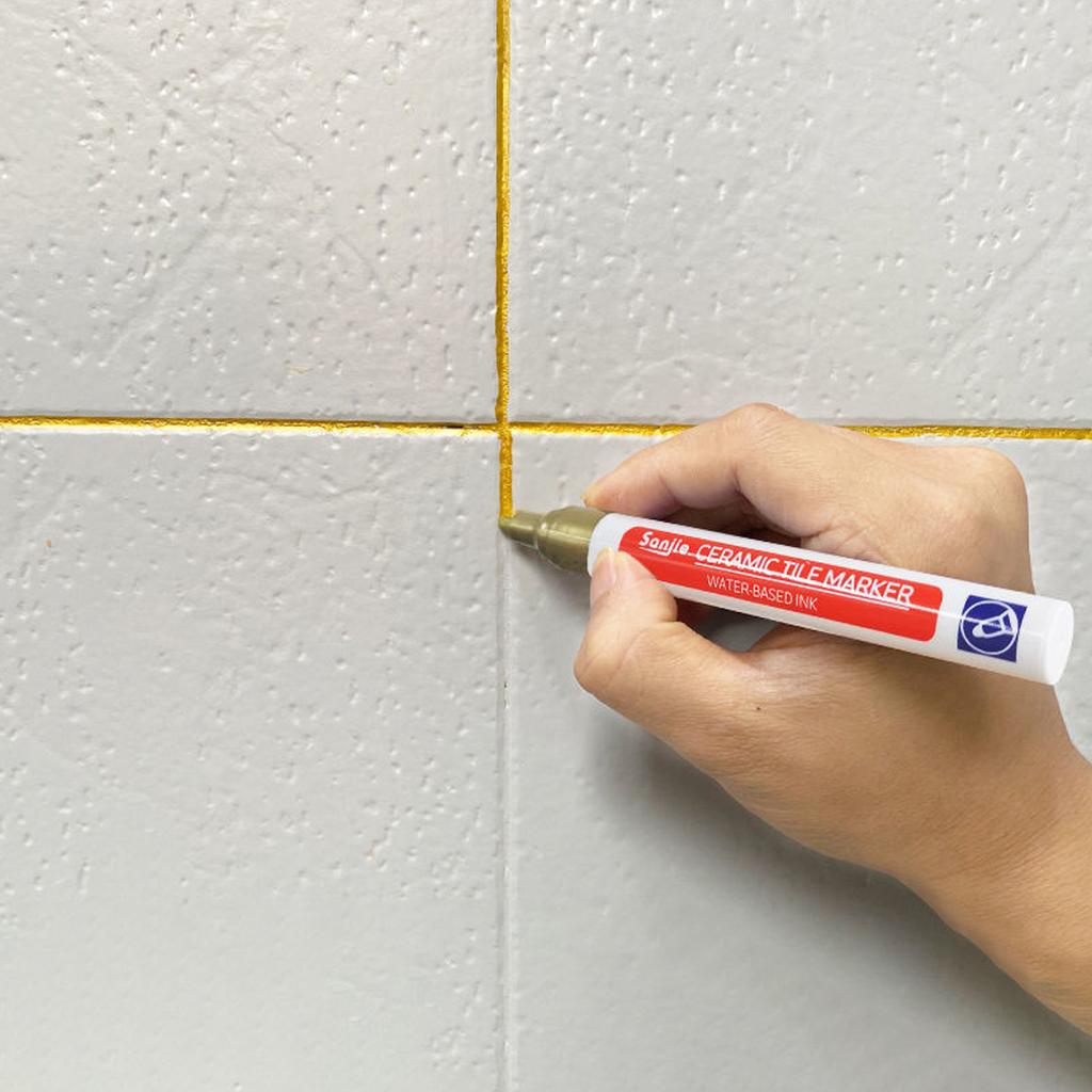 1Pcs Waterproof Ceramic Tile Grout Marker Pens, Tile Repair Pen with Anti-Mold Filler, Gel Caulk for Bathroom and Kitchen Tiles