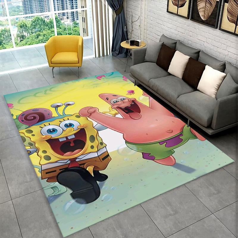 Cartoon S-SpongeBob Patrick Star Carpet Rug for Playroom Bedroom Living Room Sofa Home Decor,kid Area Rug Non-slip Floor Mat
