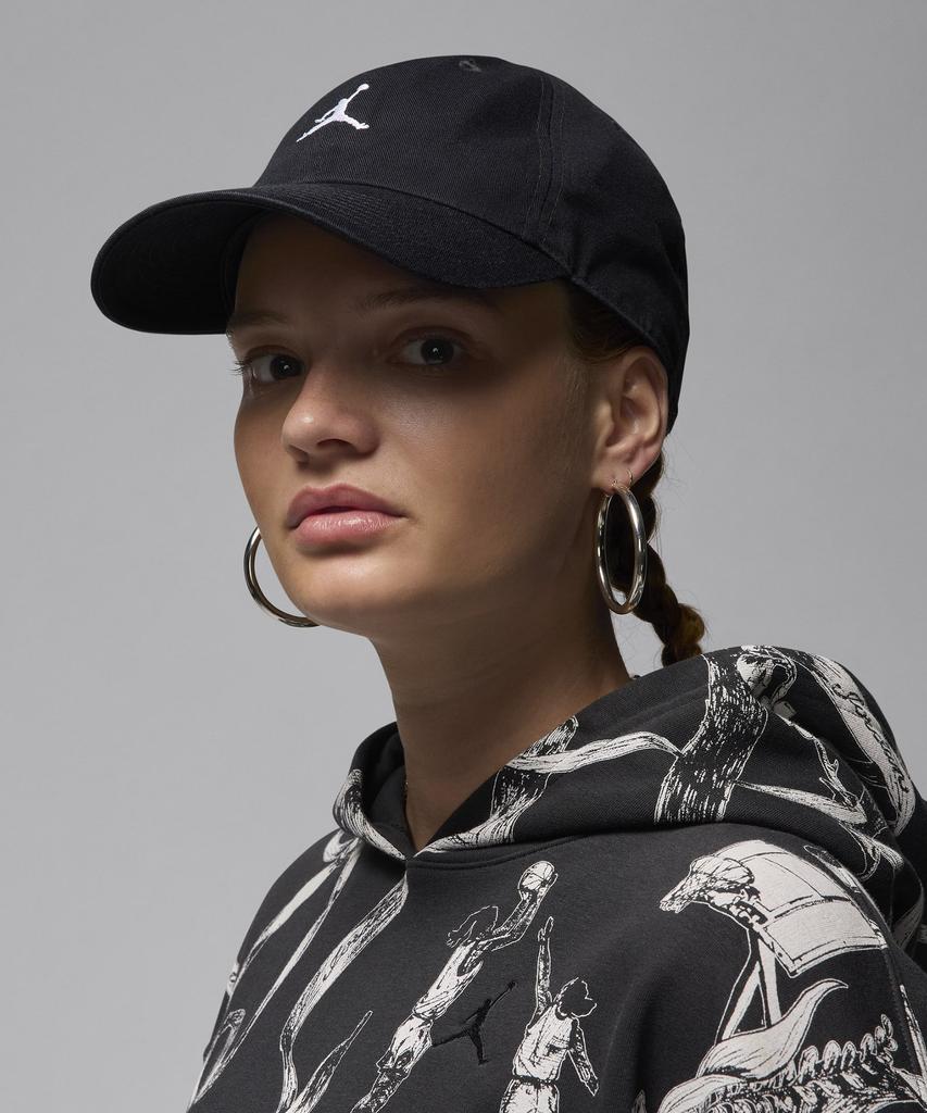 NIKE Jordan Club Unstructured Curve Bill Cap - Black:White / Hq1963-010