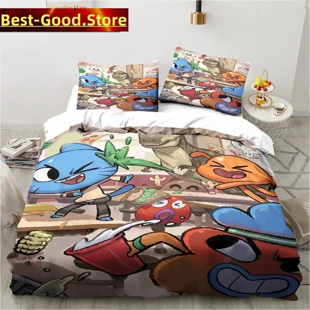 Carton The Amazing World Beding Set Gumbal Young Boys Young Girls Twin Quen King-Sized Dimensionsd Dimensions Soft Duvet Cover Pilowcase Bed boys