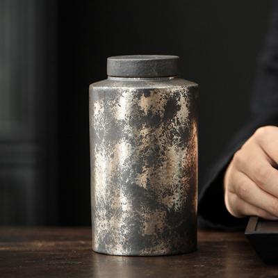 Hand-made Ceramic Tea Caddy Storage Container Vintage Ceramic Airtight Jar For Tea Lovers