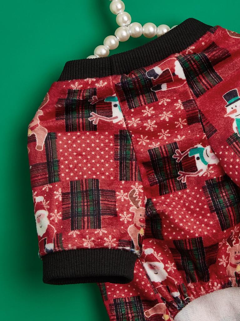 Haustier Hund Overall Weiche Weihnachtsmann und Elch Hundekleidung Hunde Pyjamas Kostüme Welpe Hund Katze Warme Bekleidung Weihnachtsfeiertag in Win