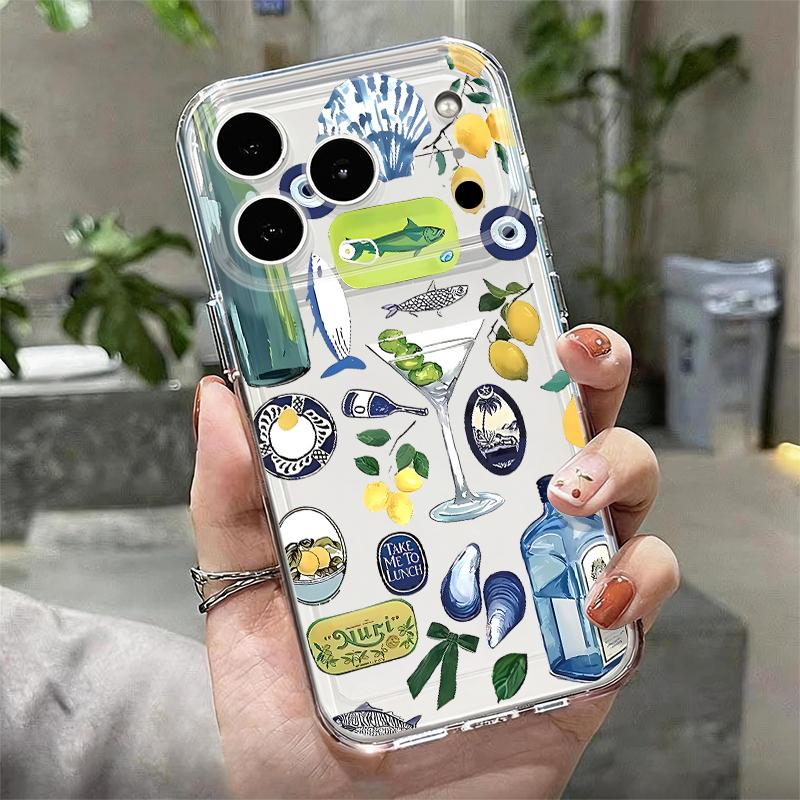 Octopus Starfish Pattern Case For iPhone 17 Pro Max Coque iPhone 16 15 14 13 Pro Max 11 Clear TPU Silicone Soft Cover