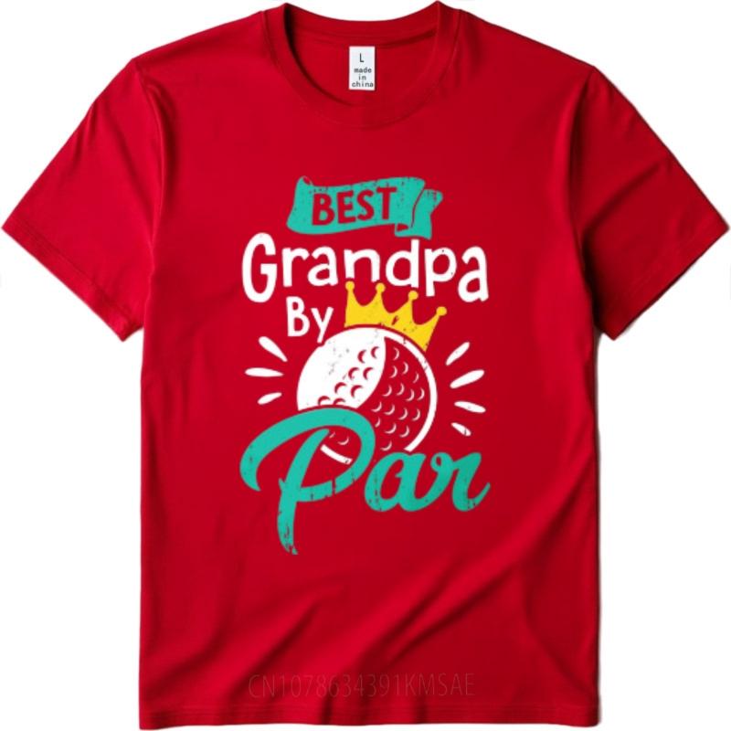 Breathable Tee Travel For Unisex Crew Neck t shirt Best Grandpa By Par With Crown And Golf Ball Retro Unisex tops Classic Tshirt