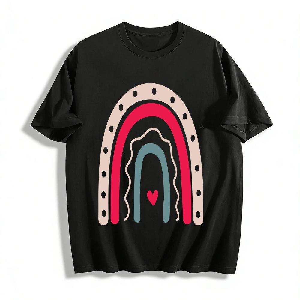 Love Horseshoe Print Casual Top Pure cotton T-shirt XXS