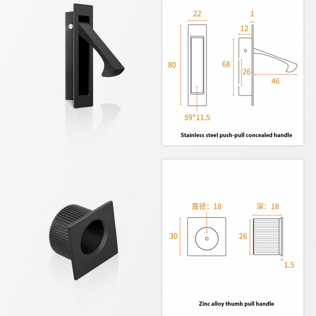 Modern Recessed Door Pull Hardware Collection Simple Installation For Wardrobes And Storage Areas