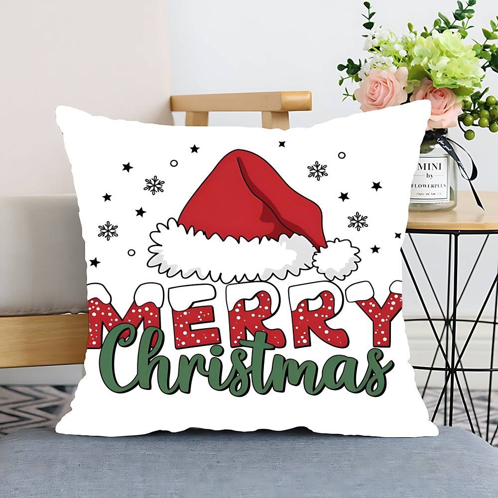2026 Christmas Pillow Case Throw Pillow Cover Nordic Vintage Style Cushion Covers Home Living Room Sofa Couch Seat Decor