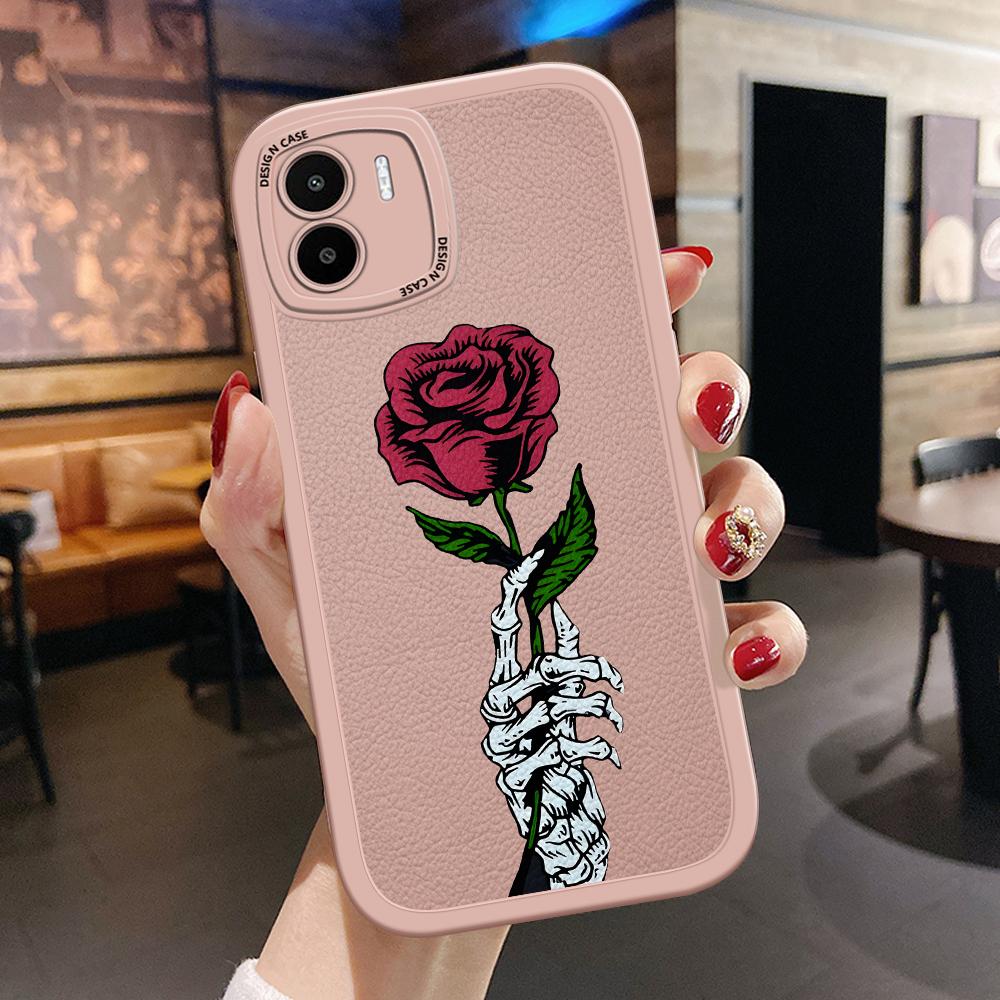 

Модный чехол для телефона из искусственной кожи с изображением скелета розы для iPhone 15 14 13 12 Pro Max Samsung Galaxy S23 Ultra S20 FE A52 Redmi Xiaomi POCO Мягкий чехол Xiaomi Poco X3 GT