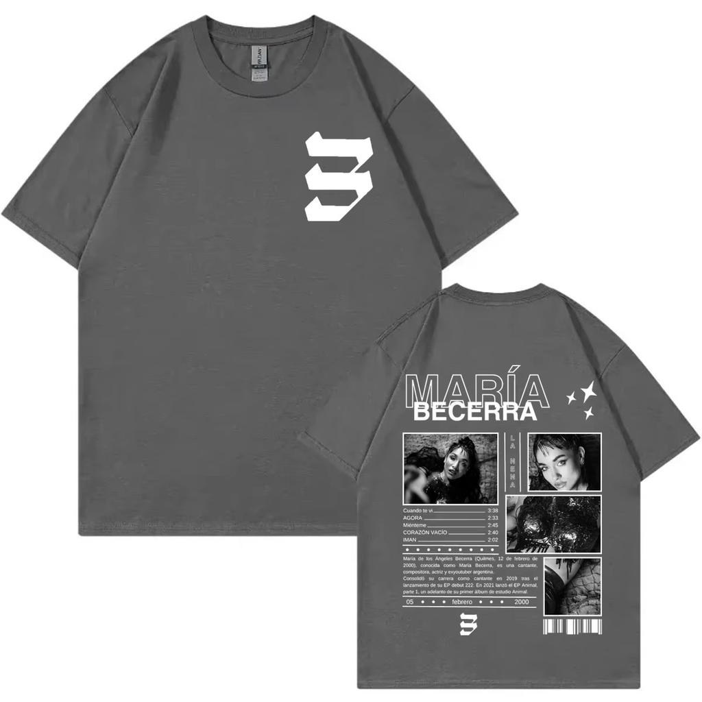 Singer Maria Becerra Album Merch Tshirt Vintage Aesthetic Short Sleeve T Shirts Unisexs Womens Fashion Casual Oversized Tshirts