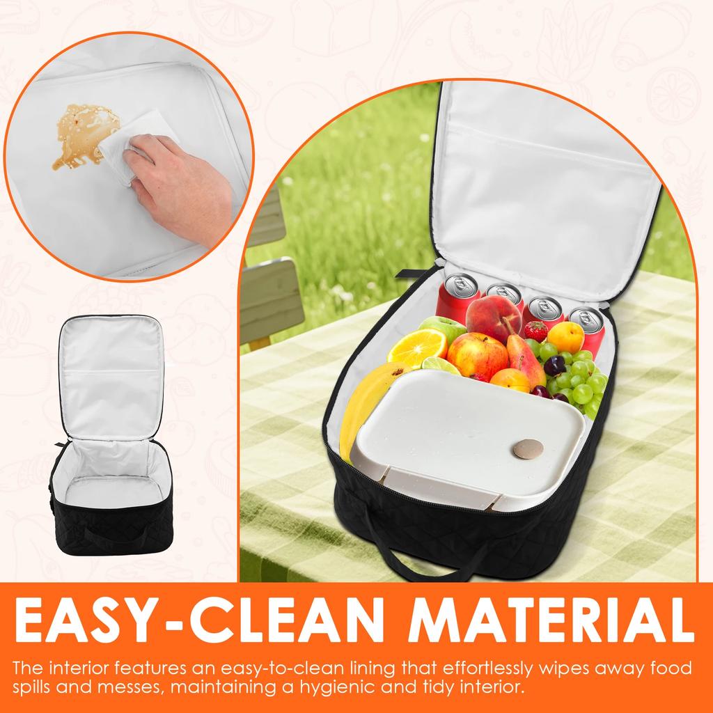 Polyester Insulated Meal Bag Good Insulation Effect Meal Tote Bag Large Capacity Small Lunch Box with Pocket for Camping Picnic