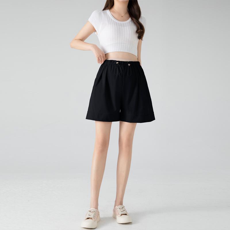 Summer Ice Silk Wide-Leg Maternity Shorts L
