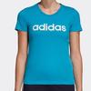 Adidas T Shirts Women's Blue Crew Neck Moderate Straight Fit DU0630