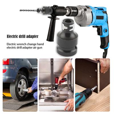Metal 1/2 Inch Square To 1/4 Inch Hex Ratchet Sockets Tools Electric Wrench To Hand Drill Socket Adapter Joint Set