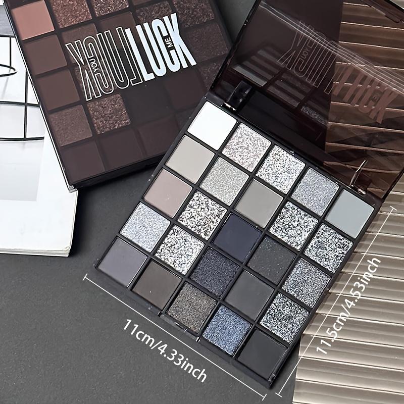 25-kleuren Zwart Matte & Shimmer Oogschaduw Palette Hooggepigmenteerd, Langhoudend, Waterdicht, Smoky & Glitterende Gothic Make-up voor Verleidelijke Ogen