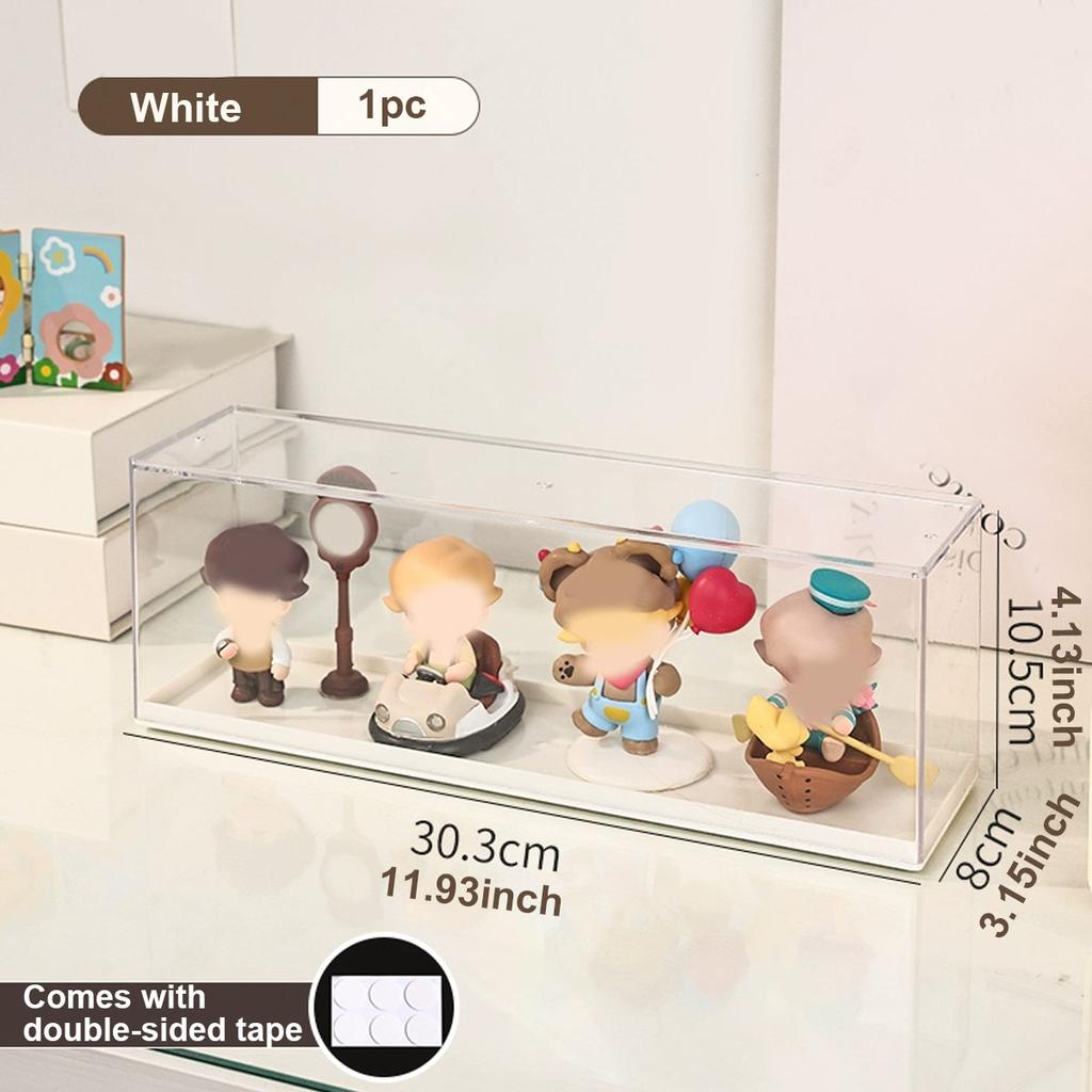 Transparent doll display cabinet, dust-proof storage box for collectibles, doll and doll display rack, stackable storage box