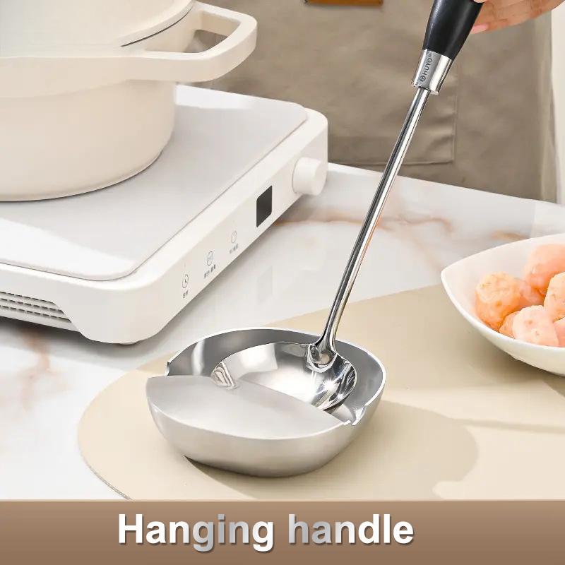 Stove Spoon Holder Stainless Steel Self Standing Utensils Frame Household Ladle Holder For Spoon Spatula Kitchen Counter Stove