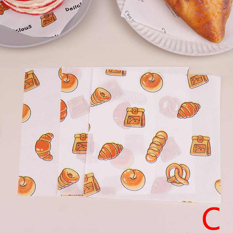 50Pcs Food Grade Baking Wax Paper Food Wrappers For Cake Pastry Wrapping Grease Paper For Festival Party Bread Burger Oilpaper