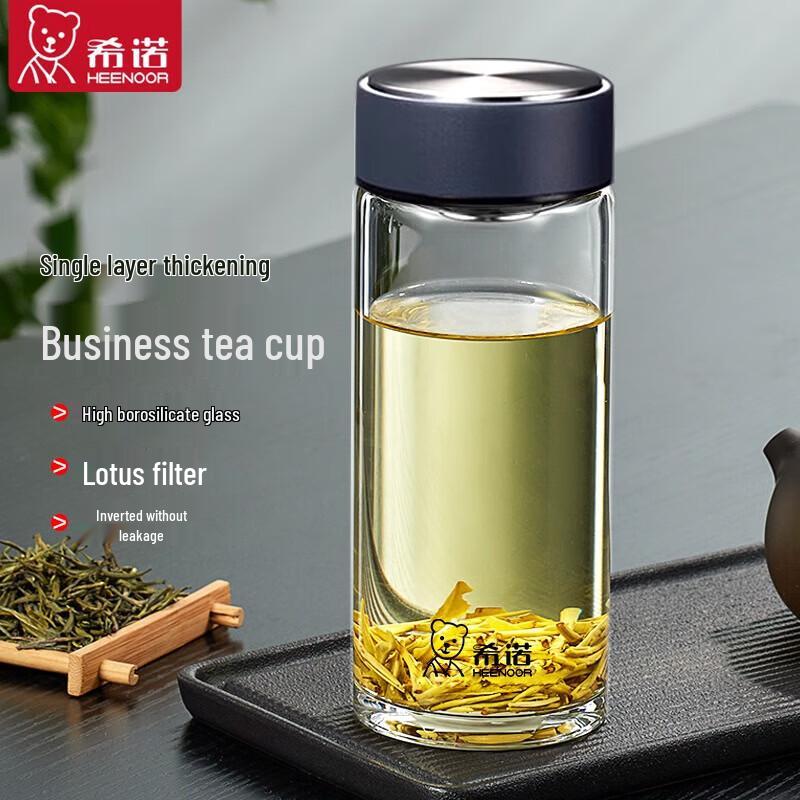 Xinuo Portable Single-Layer Borosilicate Glass Water Bottle with Lid