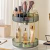 Rotating Vanity Organizer: Multifunctional Cosmetic Shelf for Lipsticks & Brushes