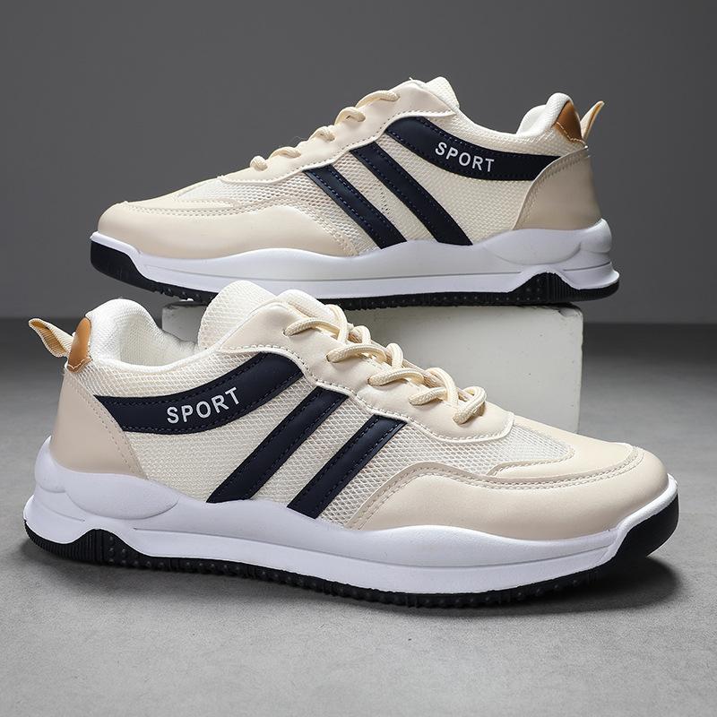 Sneakers Spring and Summer New Mesh Breathable Running Shoes Light and Comfortable Thick-soled Rebound Lace-up Men's Shoes